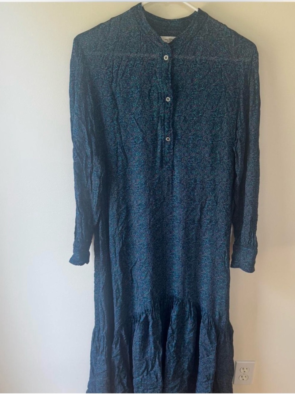 Isabel Marant Etoile Dark Teal Long Sleeve Maxi Dress 34